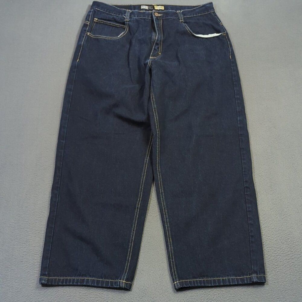 Southpole Jeans Men's 40 Fits 36x30 Blue Baggy Gold Tab Denim Streetwear